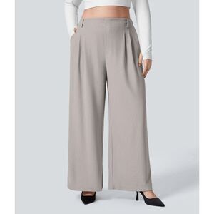 HALARA Wide Leg Pants in Light Gray
